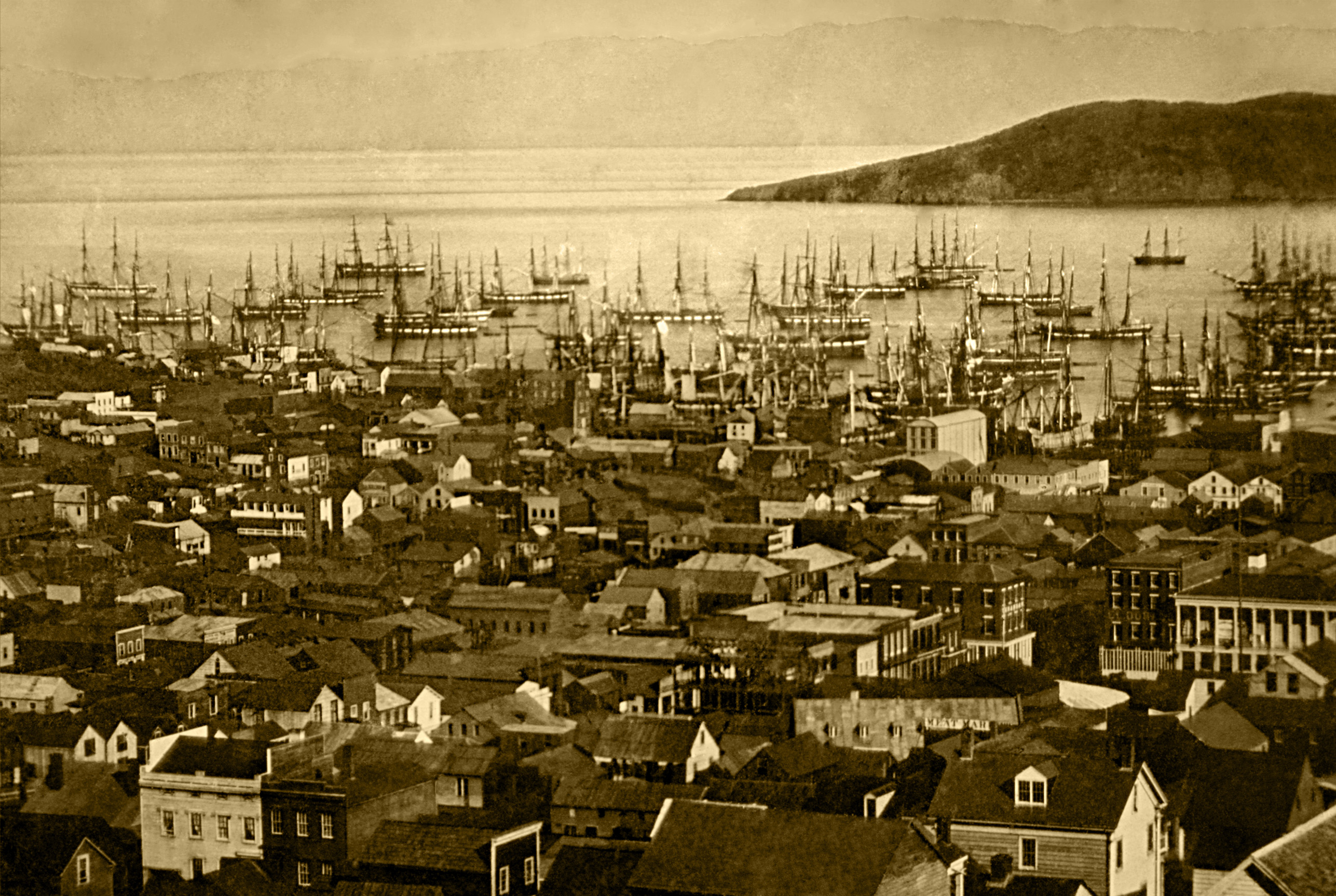 San Francisco Harbor during the California Gold Rush